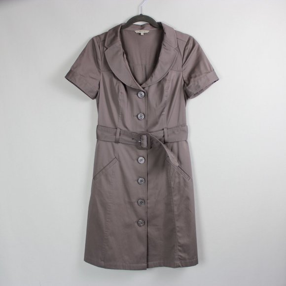 RW&CO. Taupe Button Down Belted Dress - Picture 2 of 16